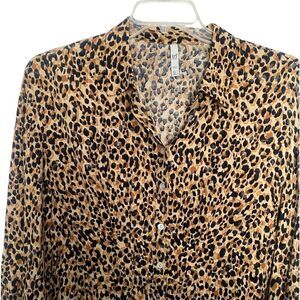 Womens  TRF Leopard Print Cropped Shirt Size Small